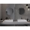 Mexen Loft round bathroom mirror 60 cm, inox frame - 9850-060-060-000-10