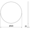 Mexen Loft bathroom mirror round 60 cm, inox frame - 9850-060-060-000-10