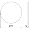 Mexen Loft round bathroom mirror 60 cm, inox frame - 9850-060-060-000-10