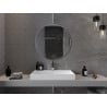 Mexen Loft 80 cm round bathroom mirror, inox frame - 9850-080-080-000-10