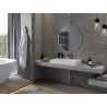 Mexen Loft 80 cm round bathroom mirror, inox frame - 9850-080-080-000-10