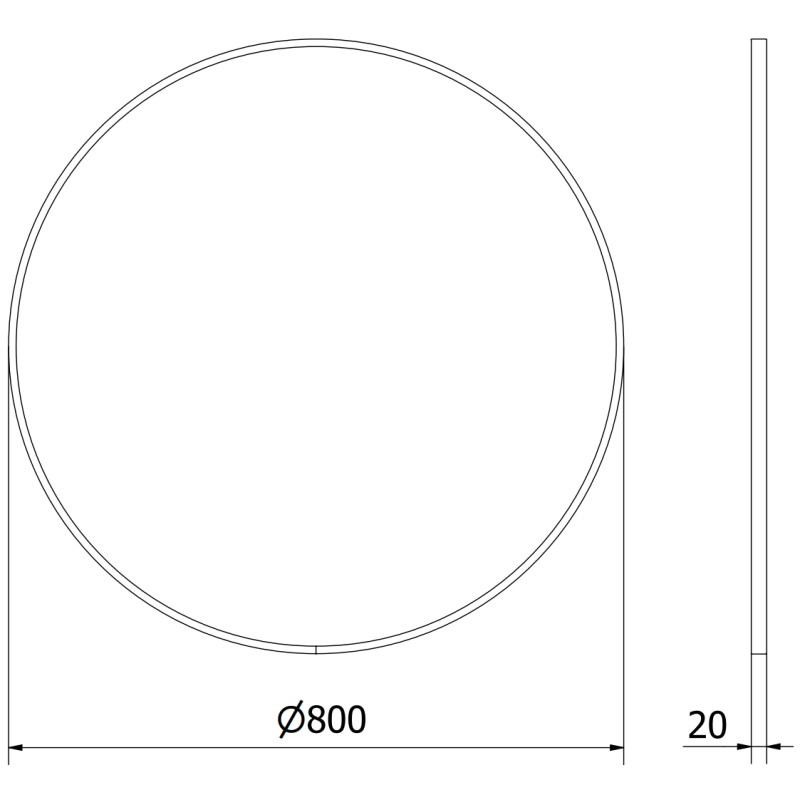 Mexen Loft 80 cm round bathroom mirror, inox frame - 9850-080-080-000-10