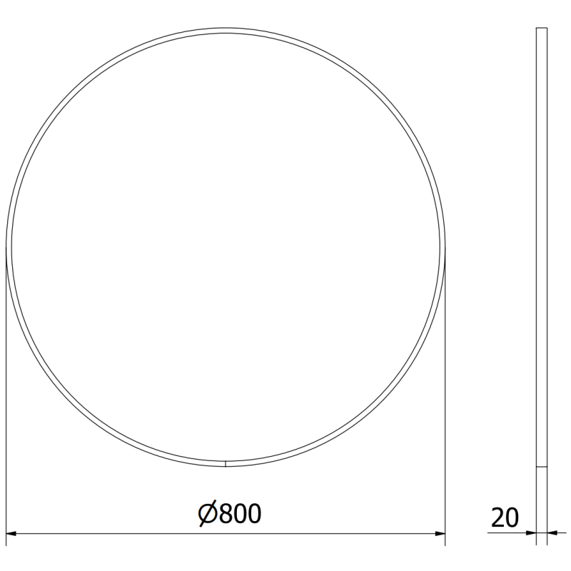 Mexen Loft Round Bathroom Mirror 80 cm, Inox Frame - 9850-080-080-000-10