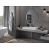 Mexen Loft round bathroom mirror 90 cm, inox frame - 9850-090-090-000-10