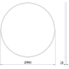 Mexen Loft bathroom mirror round 90 cm, inox frame - 9850-090-090-000-10