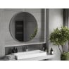 Mexen Loft round bathroom mirror 100 cm, inox frame - 9850-100-100-000-10