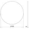 Mexen Loft bathroom mirror round 100 cm, inox frame - 9850-100-100-000-10