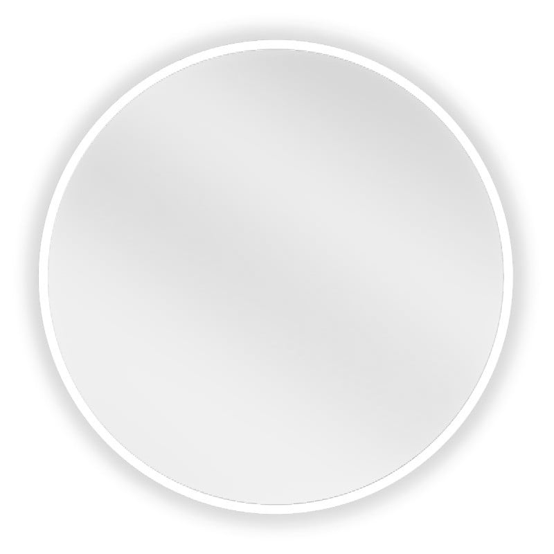 Mexen Loft round bathroom mirror 30 cm, white frame - 9850-030-030-000-20