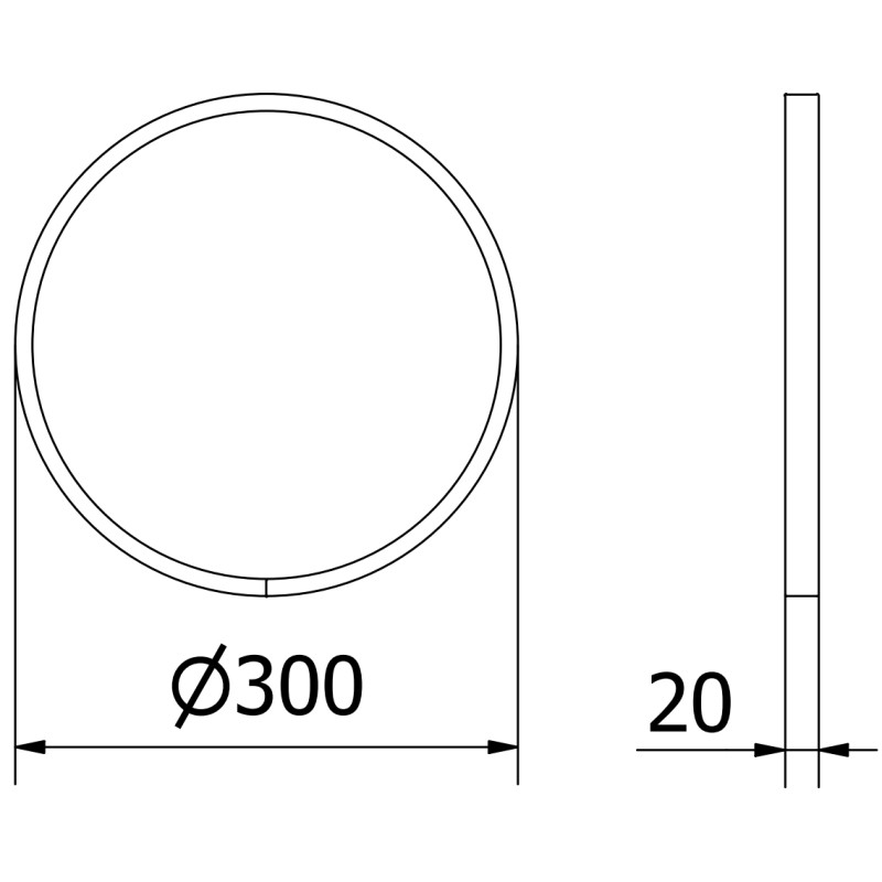 Mexen Loft bathroom mirror round 30 cm, white frame - 9850-030-030-000-20