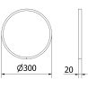 Mexen Loft bathroom mirror round 30 cm, white frame - 9850-030-030-000-20