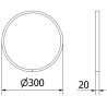 Mexen Loft round bathroom mirror 30 cm, white frame - 9850-030-030-000-20