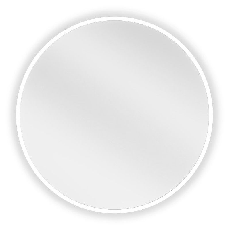 Mexen Loft bathroom mirror round 40 cm, white frame - 9850-040-040-000-20