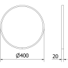 Mexen Loft round bathroom mirror 40 cm, white frame - 9850-040-040-000-20