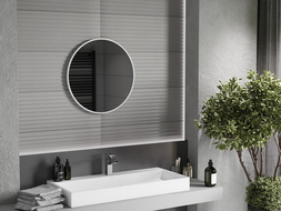 Mexen Loft round bathroom mirror 60 cm, white frame - 9850-060-060-000-20