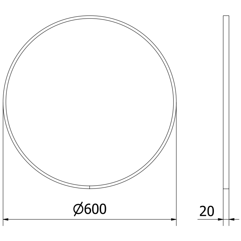Mexen Loft round bathroom mirror 60 cm, white frame - 9850-060-060-000-20
