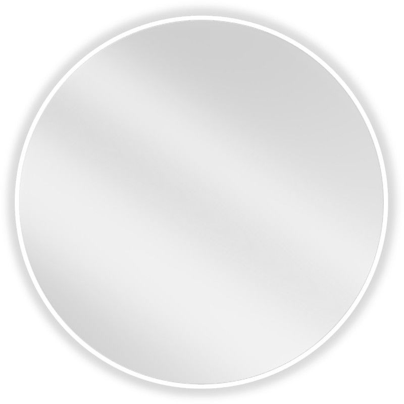 Mexen Loft round bathroom mirror 80 cm, white frame - 9850-080-080-000-20