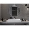 Mexen Loft round bathroom mirror 90 cm, white frame - 9850-090-090-000-20