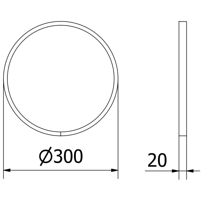 Mexen Loft round bathroom mirror 30 cm, black frame - 9850-030-030-000-70