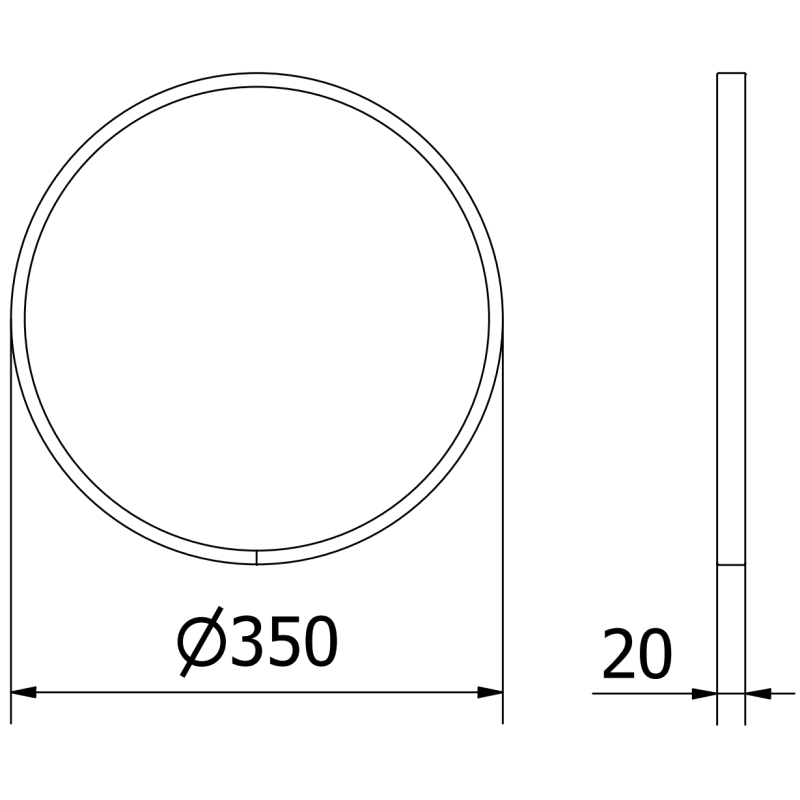 Mexen Loft round bathroom mirror 35 cm, black frame - 9850-035-035-000-70