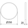 Mexen Loft round bathroom mirror 35 cm, black frame - 9850-035-035-000-70