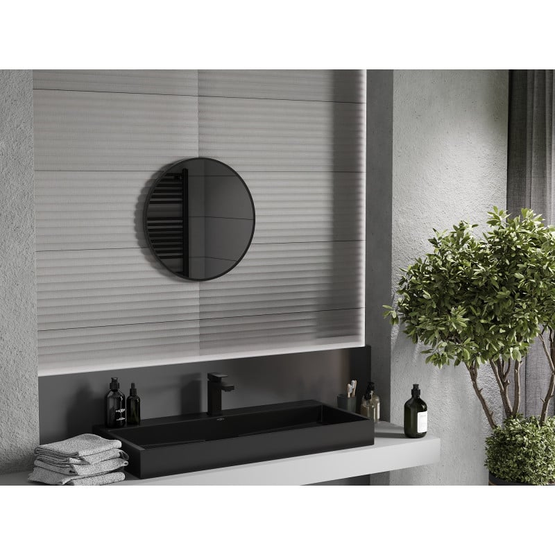 Mexen Loft round bathroom mirror 40 cm, black frame - 9850-040-040-000-70