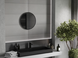 Mexen Loft round bathroom mirror 40 cm, black frame - 9850-040-040-000-70