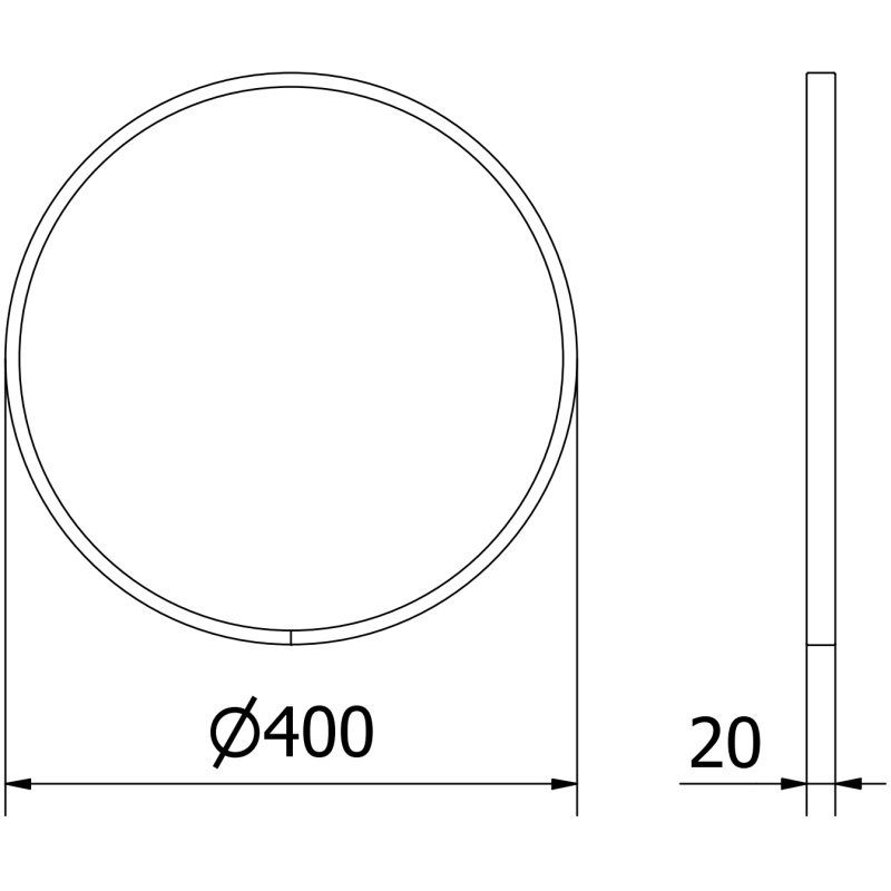 Mexen Loft round bathroom mirror 40 cm, black frame - 9850-040-040-000-70