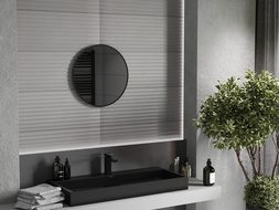 Mexen Loft round bathroom mirror 45 cm, black frame - 9850-045-045-000-70
