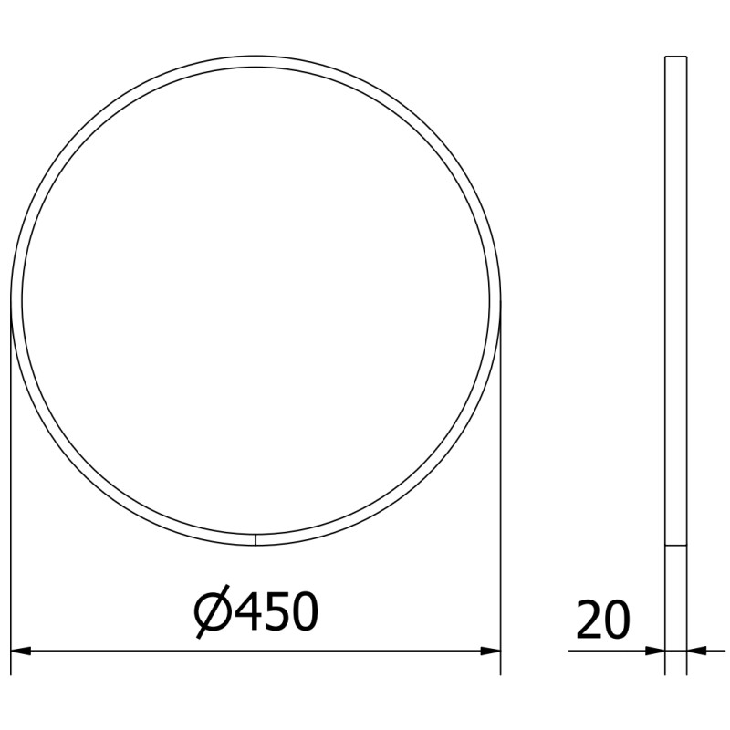 Mexen Loft bathroom mirror round 45 cm, black frame - 9850-045-045-000-70