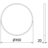 Mexen Loft bathroom mirror round 45 cm, black frame - 9850-045-045-000-70