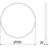 Mexen Loft Round Bathroom Mirror 55 cm, Black Frame - 9850-055-055-000-70