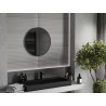 Mexen Loft bathroom mirror round 60 cm, black frame - 9850-060-060-000-70