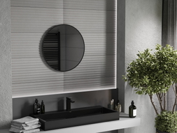 Mexen Loft bathroom mirror round 60 cm, black frame - 9850-060-060-000-70