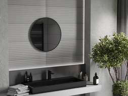 Mexen Loft round bathroom mirror 60 cm, black frame - 9850-060-060-000-70