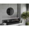 Mexen Loft round bathroom mirror 65 cm, black frame - 9850-065-065-000-70