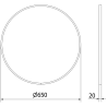 Mexen Loft bathroom mirror round 65 cm, black frame - 9850-065-065-000-70