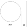 Mexen Loft round bathroom mirror 65 cm, black frame - 9850-065-065-000-70