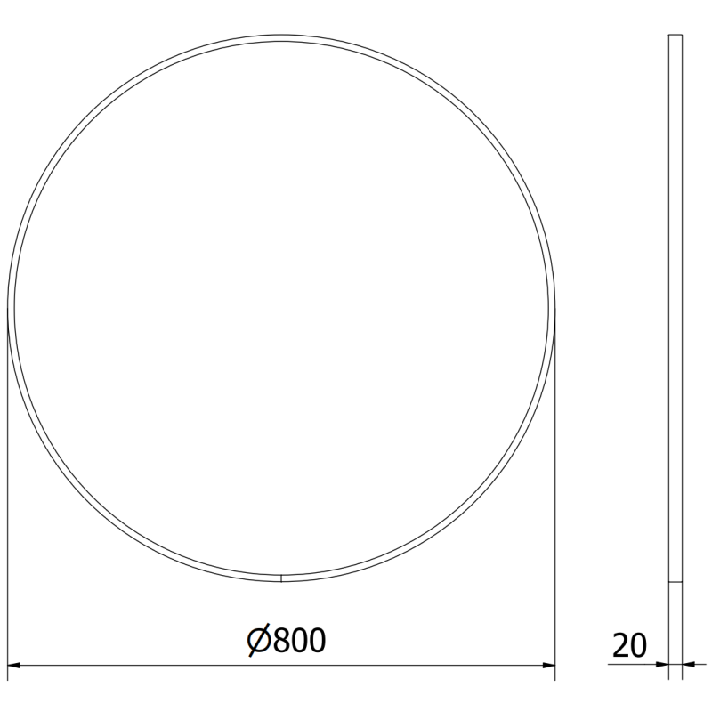 Mexen Loft round bathroom mirror 80 cm, black frame - 9850-080-080-000-70