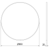 Mexen Loft bathroom mirror round 85 cm, black frame - 9850-085-085-000-70
