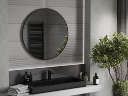 Mexen Loft bathroom mirror round 90 cm, black frame - 9850-090-090-000-70