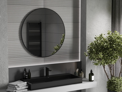 Mexen Loft bathroom mirror round 95 cm, black frame - 9850-095-095-000-70