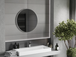 Mexen Loft bathroom mirror round 70 cm, inox frame - 9850-070-070-000-10