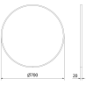 Mexen Loft bathroom mirror round 70 cm, inox frame - 9850-070-070-000-10