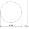Mexen Loft round bathroom mirror 70 cm, inox frame - 9850-070-070-000-10