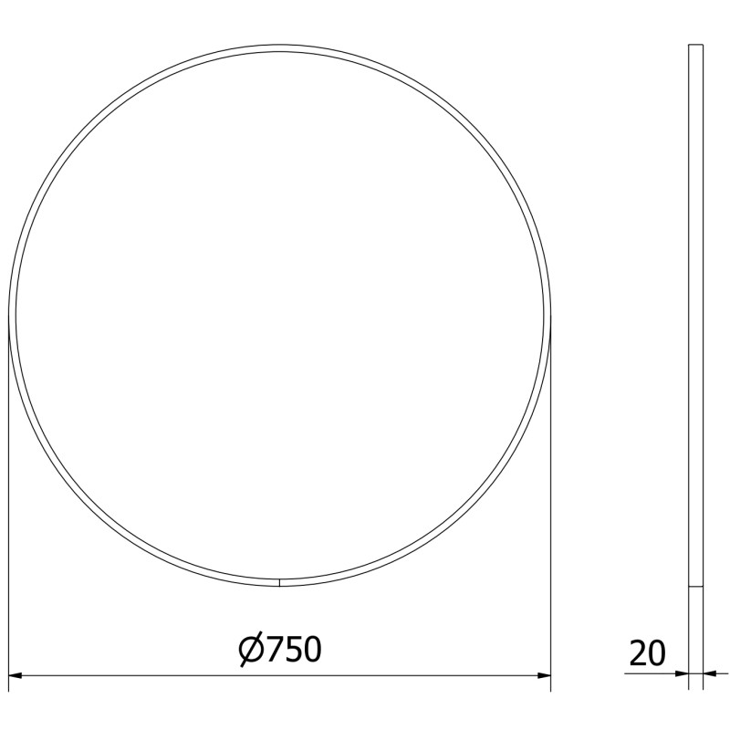 Mexen Loft Round bathroom mirror 75 cm, brushed gold frame - 9850-075-075-000-50