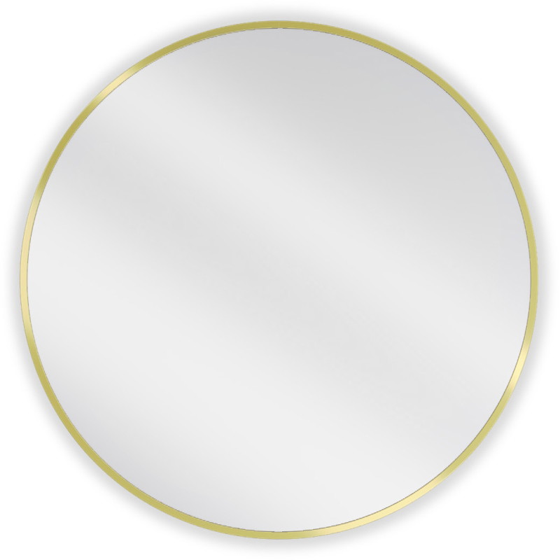 Mexen Loft Round bathroom mirror 75 cm, brushed gold frame - 9850-075-075-000-50