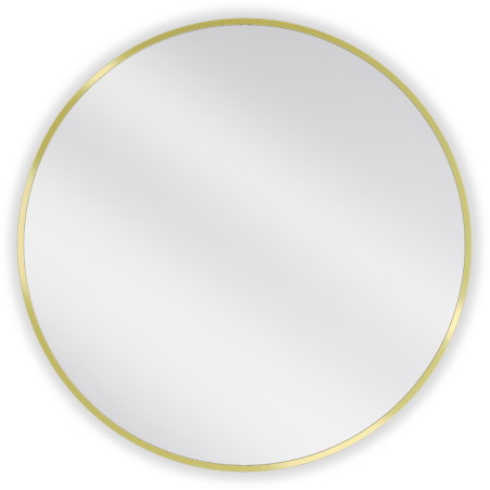 Mexen Loft Round bathroom mirror 75 cm, brushed gold frame - 9850-075-075-000-50