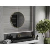Mexen Loft Round bathroom mirror 75 cm, brushed gold frame - 9850-075-075-000-50