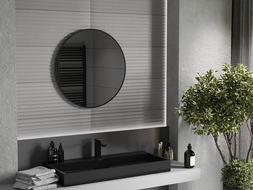 Mexen Loft round bathroom mirror 70 cm, black frame - 9850-070-070-000-70