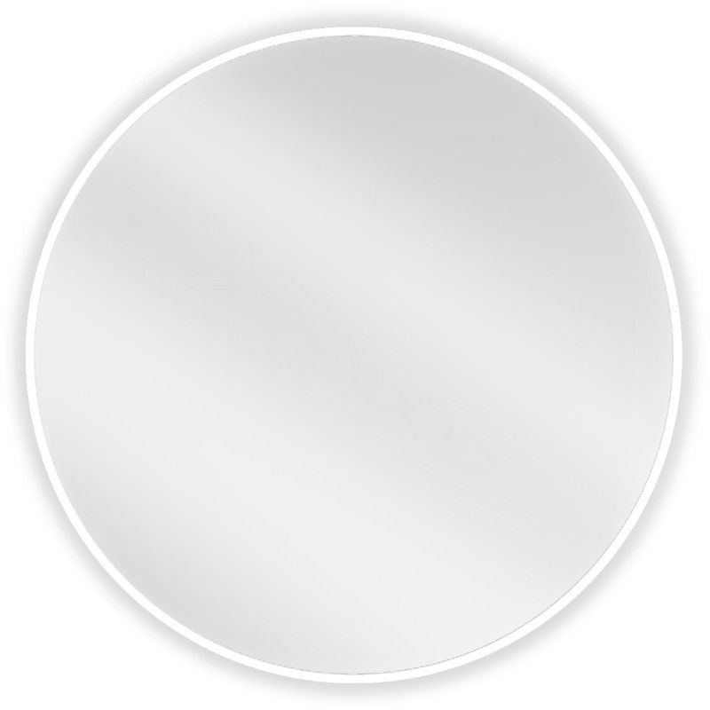 Mexen Loft round bathroom mirror 70 cm, white frame - 9850-070-070-000-20